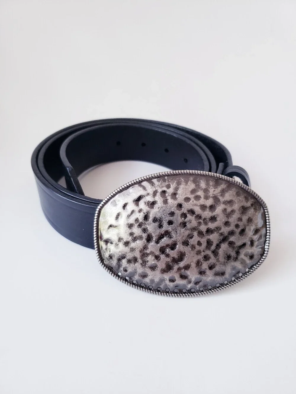 Vintage Meg and Cait Black Leather Belt
